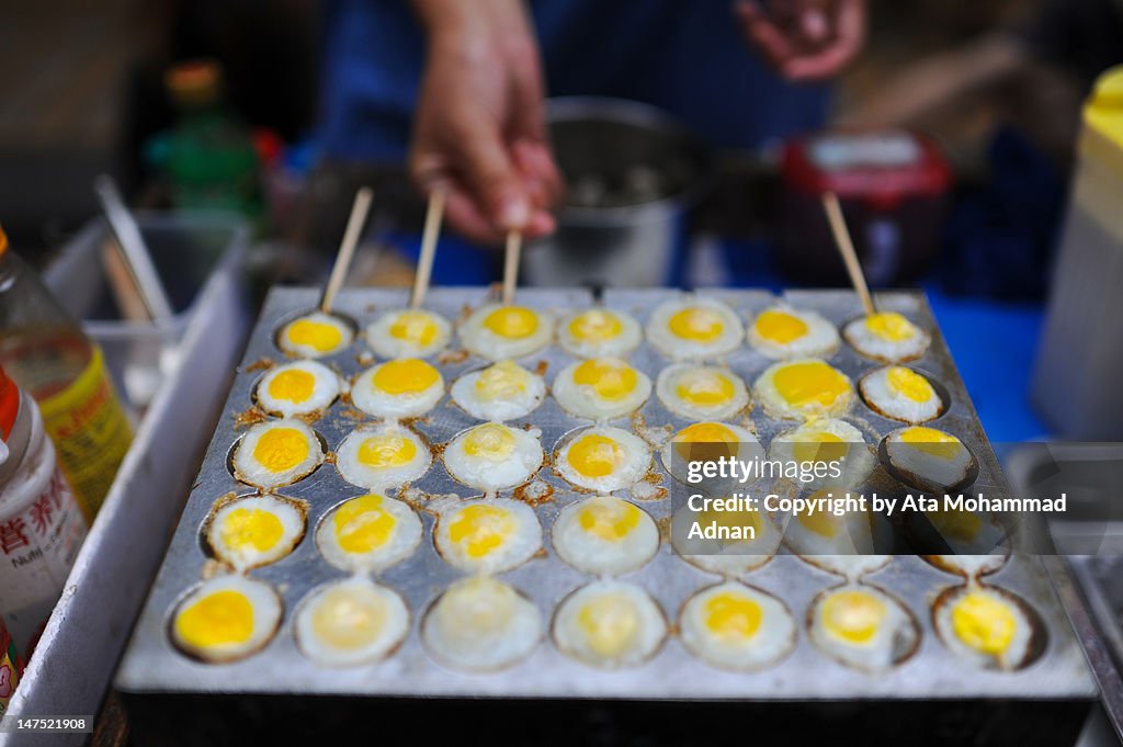 Egg snacks on street