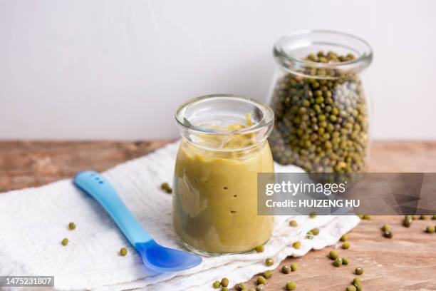 mung bean puree baby food - mung bean stock pictures, royalty-free photos & images