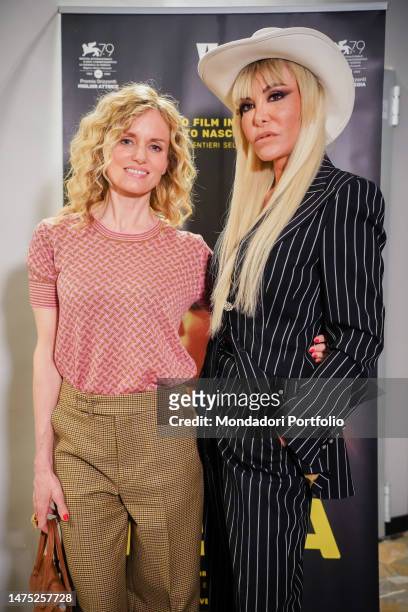American showgirl and TV presenter Justine Mattera and Itliana actress Vera Gemma attend the preview of the film Vera at the Spazio Cinema Ariosto....