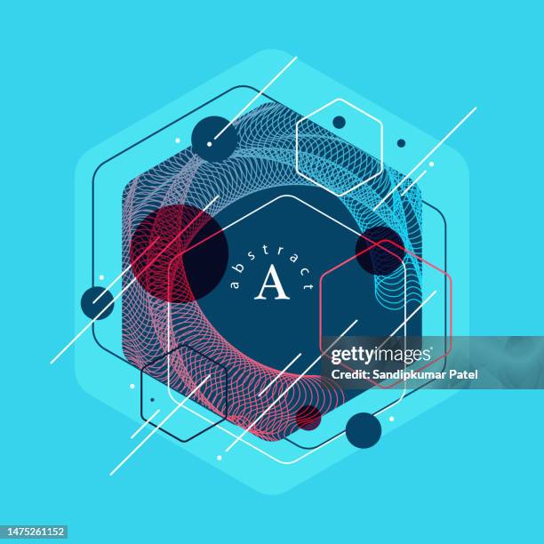 modern geometric composition of various shapes. illustration for design. - comic book cover stock illustrations
