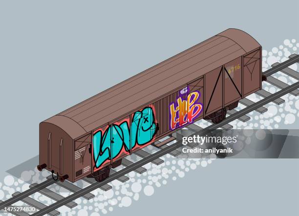 graffiti - railroad station stock illustrations