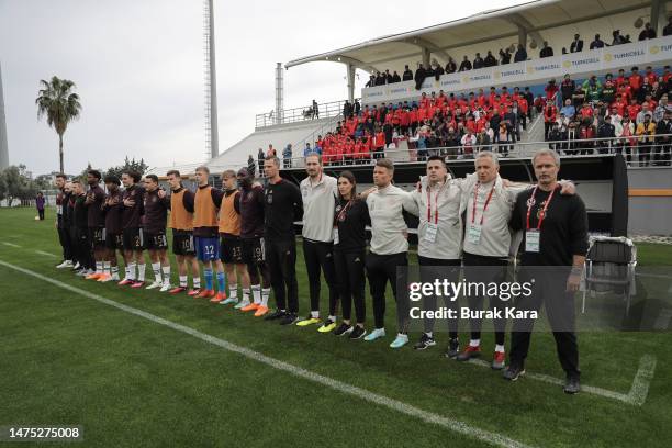 Turkey team during U17 Turkiye and U17 Germany European U17 Championship match on March 22, 2023 in Manavgat, Turkey.