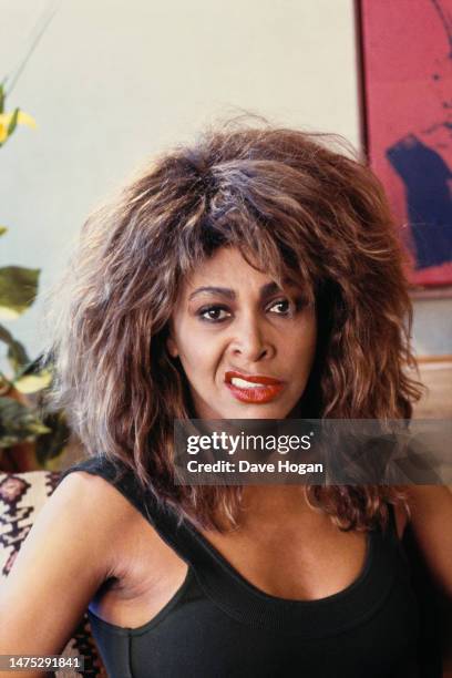 Tina Turner makes a face at the photographer Dave Hogan during an exclusive shoot while on her Brazillian Tour in 1988