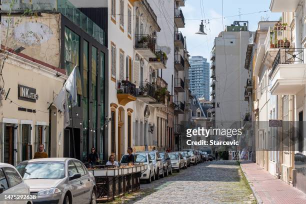 san telmo neighborhood in buenos aires - buenos aires street stock pictures, royalty-free photos & images