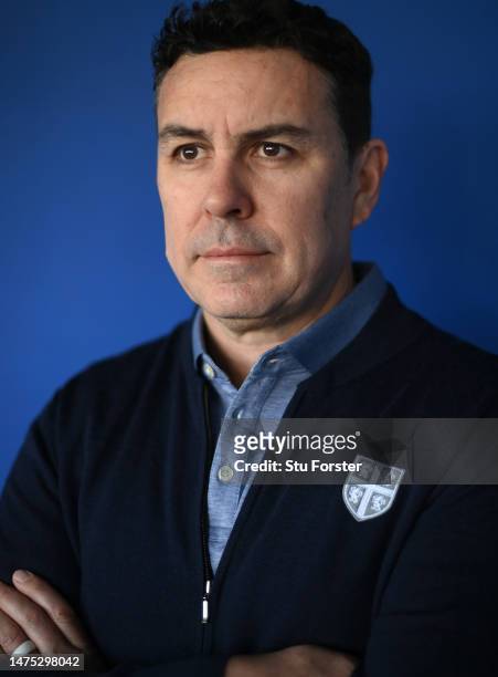 Durham Head Coach Ryan Campbell pictured during the photocall ahead of the 2023 season at Seat Unique Riverside on March 22, 2023 in...