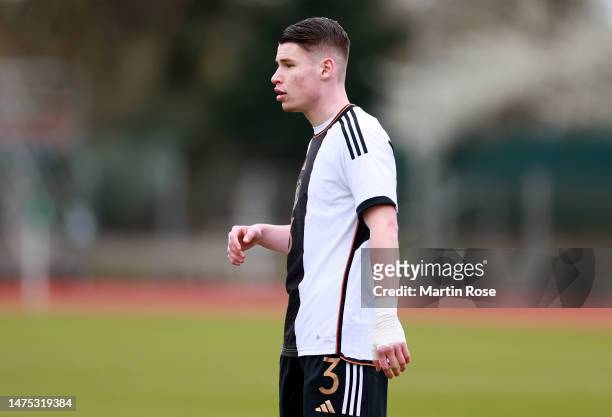 Lukas Ullrich of Germany U19 looks on during the UEFA European Under-19 Championship Malta 2023 qualifying match between Germany and Italy at...