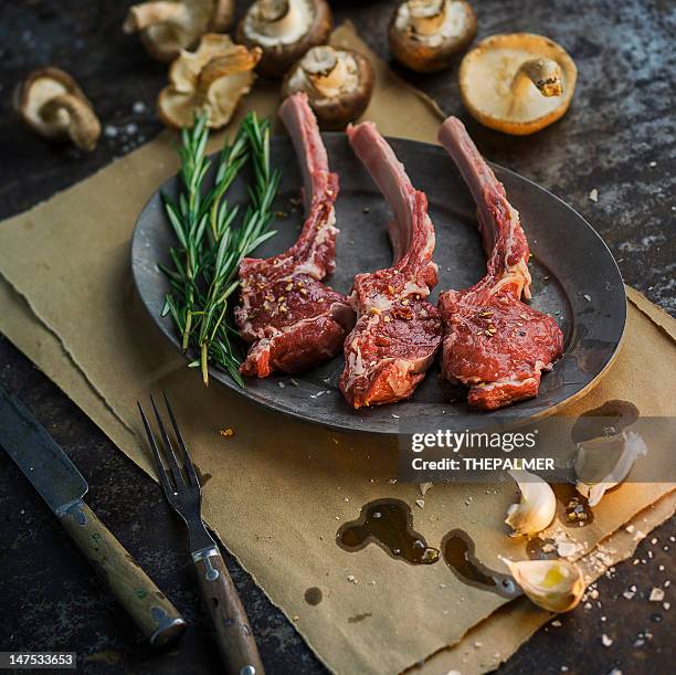 lamb chops - lamb chop stock pictures, royalty-free photos & images