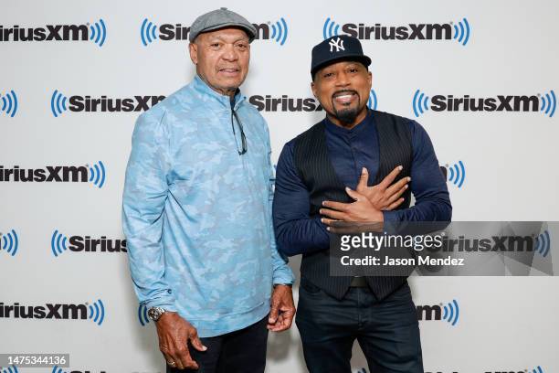 Reggie Jackson and Daymond John visit SiriusXM Studios on March 22, 2023 in New York City.