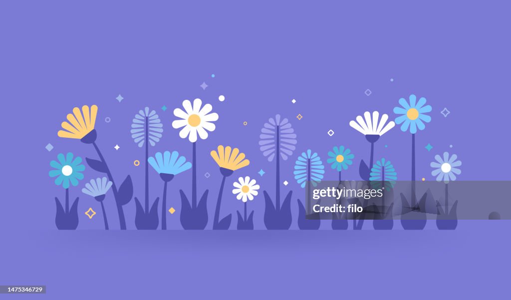 Crescita dei fiori selvatici Elemento di design della natura del giardino estivo di primavera