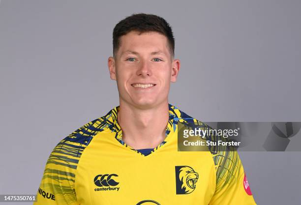 Durham and England fast bowler Matthew Potts pictured in the T20 kit during the photocall ahead of the 2023 season at Seat Unique Riverside on March...