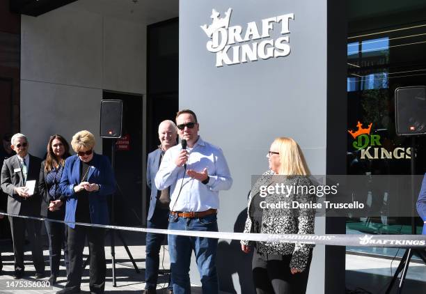 Las Vegas Mayor Carolyn Goodman, Matter Real Estate Group partner Jim Stuart, DraftKings Chief People Officer Graham Walters and DraftKings Chief...