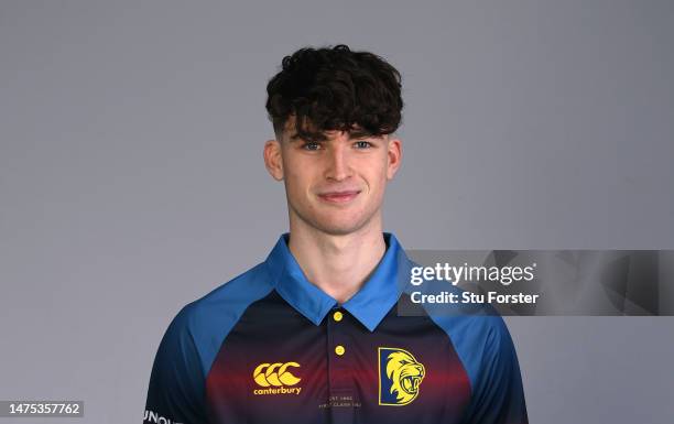 Durham player Stanley McAlindon pictured in the One Day kit during the photocall ahead of the 2023 season at Seat Unique Riverside on March 22, 2023...