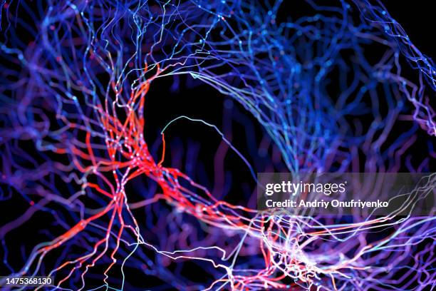 neuron system - synapse stockfoto's en -beelden
