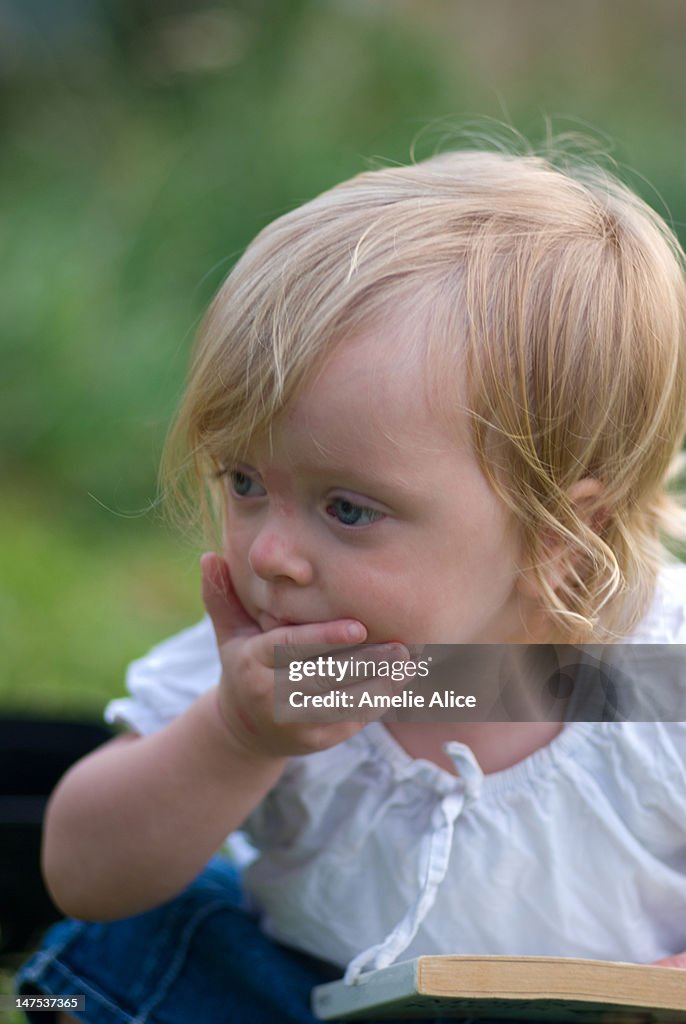 Little girl shocked and surprised