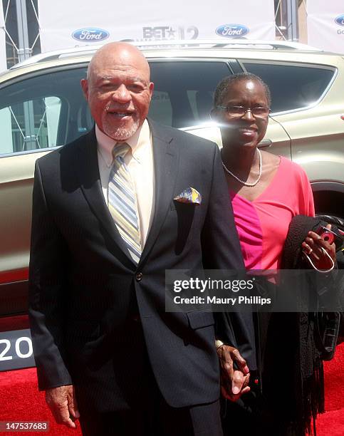 ActorJohn Beasley and wife Judy Beasley arrive at the 2012 BET Awards at The Shrine Auditorium on July 1, 2012 in Los Angeles, California.