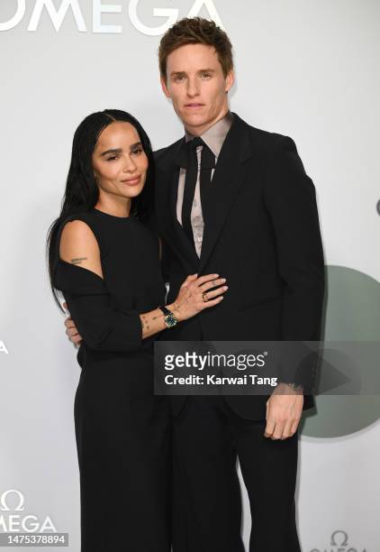 Zoë Kravitz and Eddie Redmayne attend the Omega Aqua Terra Shades, International Launch Event at Embankment Galleries, Somerset House on March 22,...