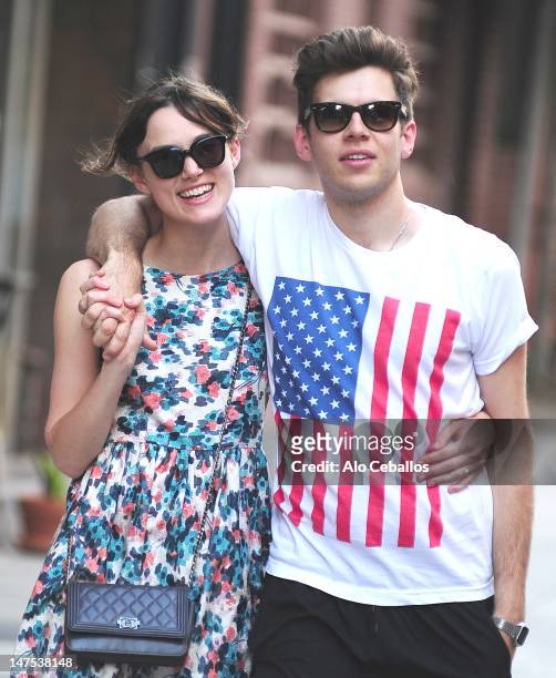 Keira Knightley and James Righton are seen in Soho on July 1, 2012 in New York City.