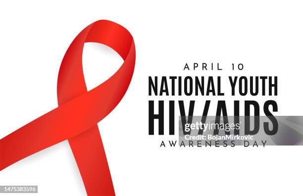 national youth hiv/aids awareness day card, april 10. vector - aids poster stock illustrations