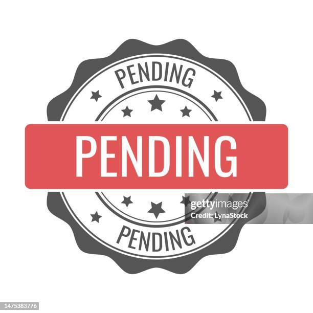 pending stamp, seal. vector badge, icon template. illustration isolated on white background. - certificate-icon stock illustrations