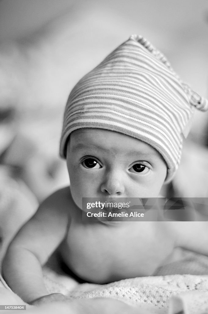 Close up of little baby