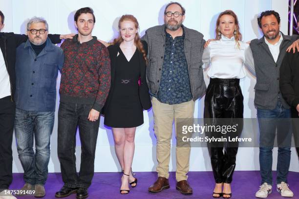 Vincent Mouluquet, Panayotis Pascot, Alyzee Costes, Olivier Gourmet, Astrid Whettnall and and Pierre-Emmanuel Fleurantin attends the Series Mania...