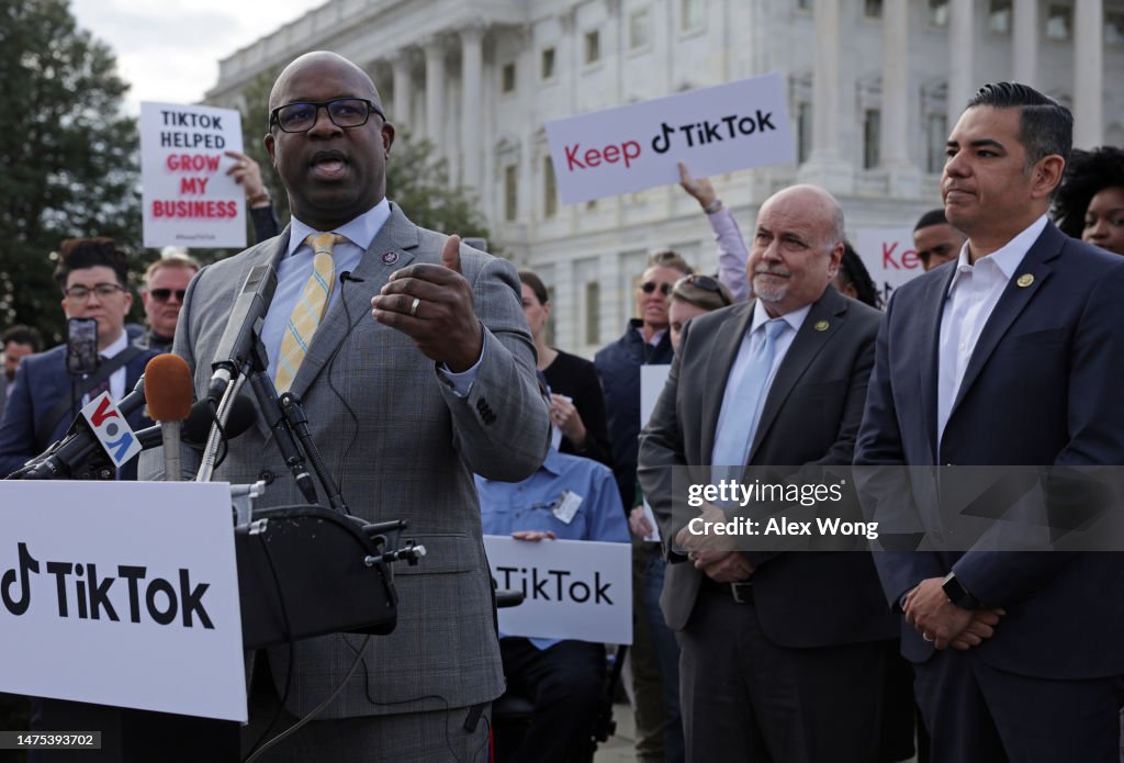 Rep. Bowman Is Joined By TikTok Users To Speak Out Against Banning The App