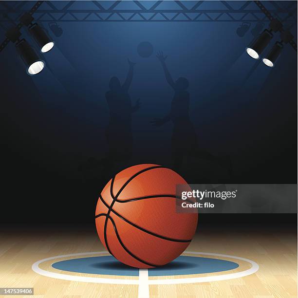 basketball court - basketball ball stock illustrations