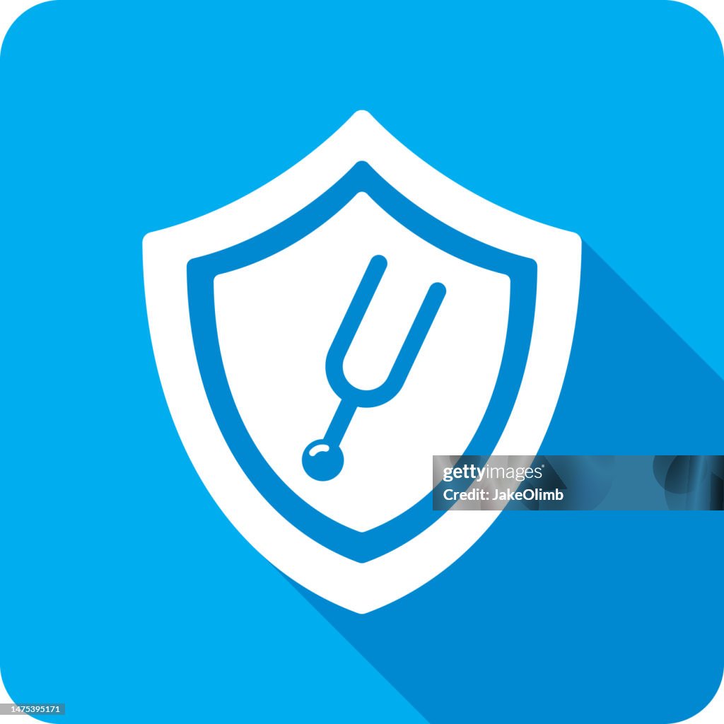 Shield Tuning Fork Icon Silhouette