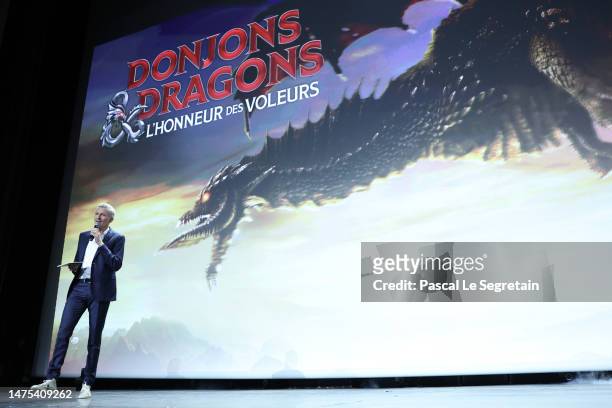 Denis Brogniart attends the French Premiere of Paramount Pictures' and eOne's "Dungeons & Dragons: Honor Among Thieves" at Le Grand Rex on March 22,...