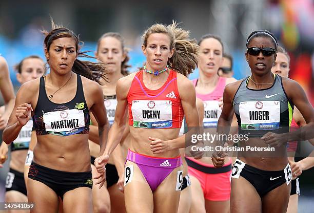 Morgan Uceny competes in the Women's 1500 Meter Run Final on day ten of the U.S. Olympic Track & Field Team Trials at the Hayward Field on July 1,...
