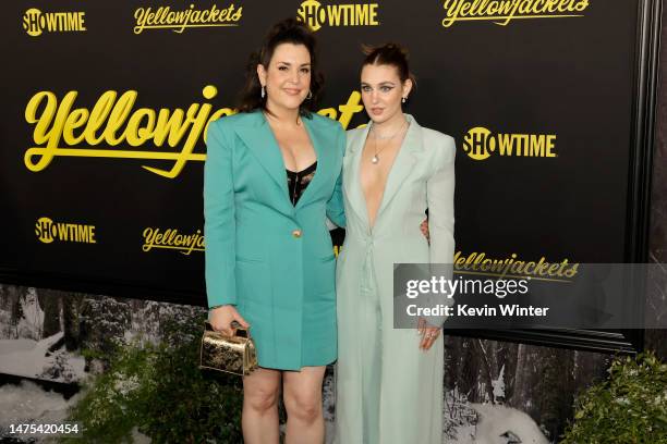 Melanie Lynskey and Sophie Nélisse attend the World Premiere of Season Two of Showtime's "Yellowjackets" at TCL Chinese Theatre on March 22, 2023 in...