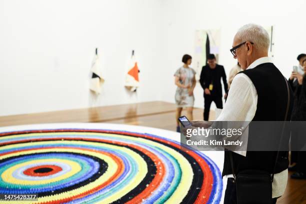 Guests preview of NGV's new exhibition Melbourne Now at The Ian Potter Centre: NGV Australia, Fed Square on March 23, 2023 in Melbourne, Australia....