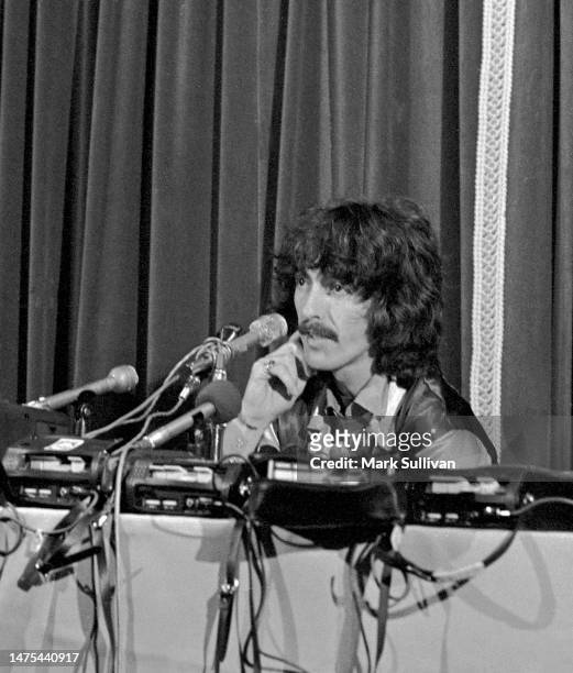 Musician George Harrison during Dark Horse Records press event at Beverly Wilshire Hotel, Beverly Hills, CA October 23, 1974.