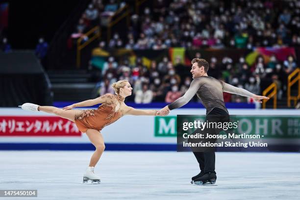 Alexa Knierim and Brandon Frazier of the United States compete in the Pairs Free Skating during the ISU World Figure Skating Championships at Saitama...