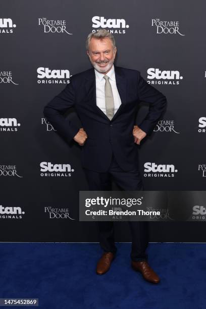 Sam Neill attends the world premiere of "The Portable Door" at Hoyts Entertainment Quarter on March 23, 2023 in Sydney, Australia.