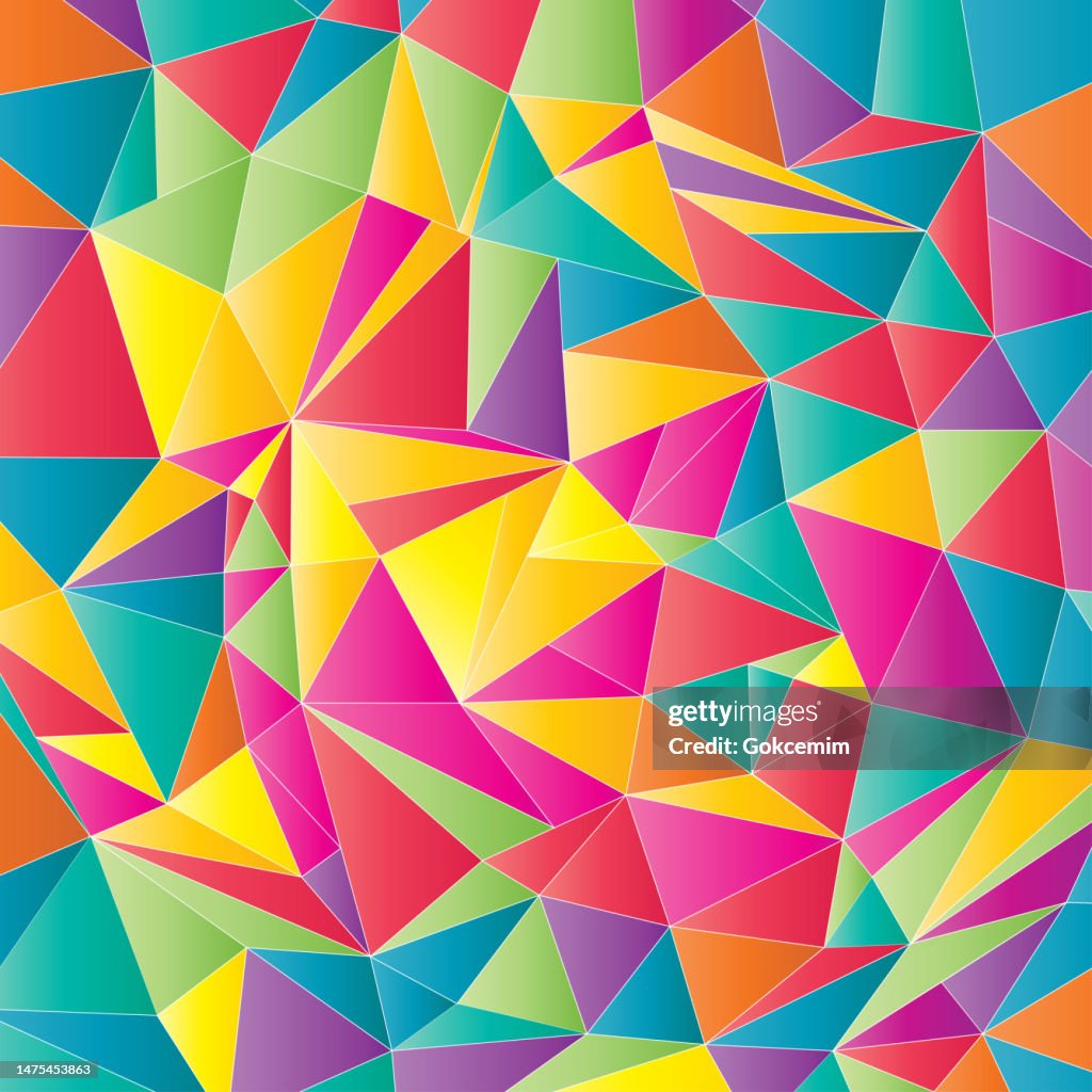 Multicolored Geometric Pattern Diamond Triangle Vector Background High ...