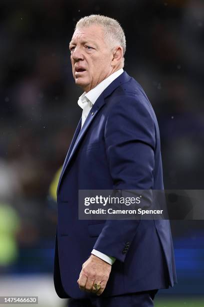 General Manager of the Canterbury-Bankstown Bulldogs and channel nine commentator Phil Gould looks on before the round four NRL match between the...