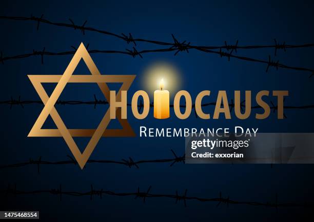 stockillustraties, clipart, cartoons en iconen met commemorating the holocaust - holocaust