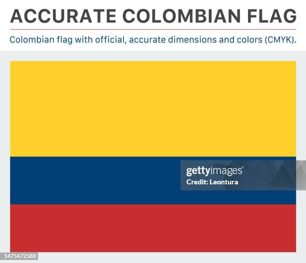 colombian flag (official cmyk colors, official specifications) - bogota stock illustrations