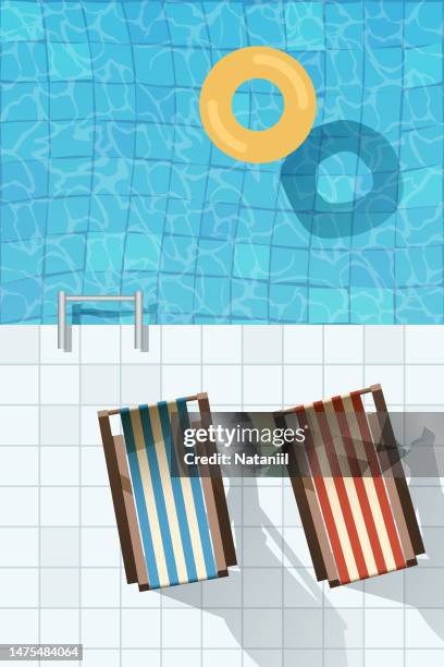 perfect summer vacation for two - inflatable ring isolated stock illustrations