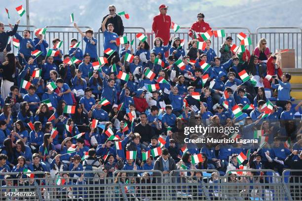 Fans of Italy during International Friendly match between Italy and Romania at Stadio Alfredo Viviani on March 23, 2023 in Potenza, Italy.