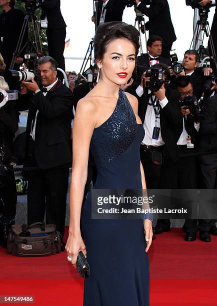 Camilla Belle attends the Premiere of 'Wall Street: Money Never Sleeps' held at the Palais des Festivals during the 63rd Annual International Cannes...