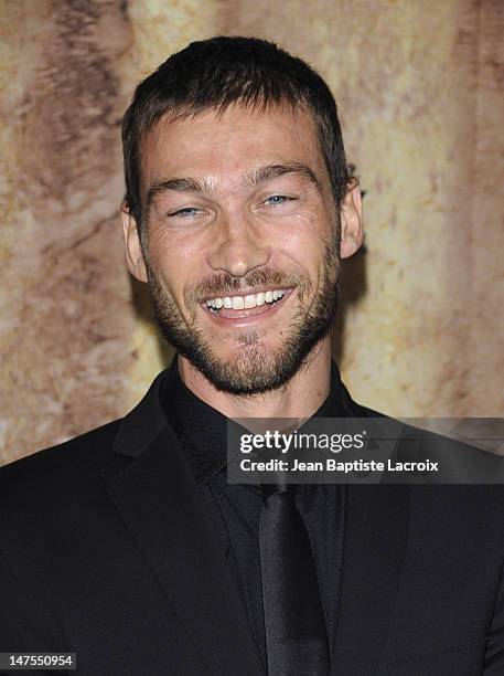 Andy Whitfield arrives at the Starz original TV series 'Spartacus: Blood and Sand' at Billy Wilder Theater on January 14, 2010 in Westwood Village,...