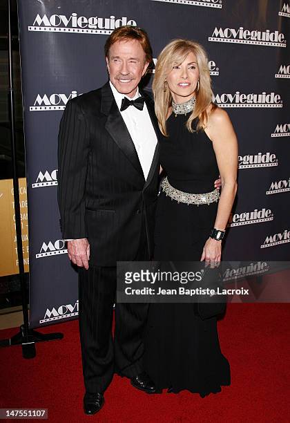 Chuck Norris and Gina Norris arrive at the 17th Annual Movieguide Faith and Values Awards Gala at the Beverly Hilton Hotel on February 11, 2009 in...