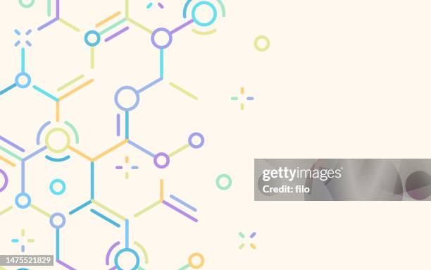 ilustrações de stock, clip art, desenhos animados e ícones de science chemical molecule compound abstract background - validation