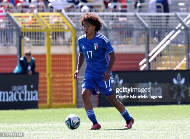 Aaron Ciammaglichella of Italy during the International Friendly match between Italy and Romania at Stadio Alfredo Viviani on March 23, 2023 in...