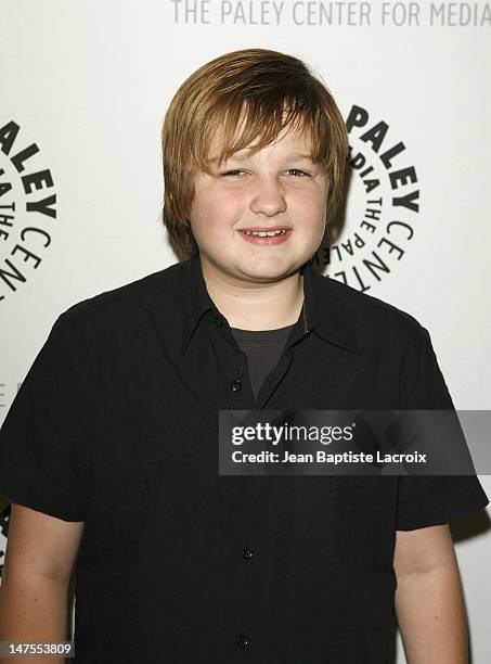 Angus T. Jones attends the 100th Episode Celebration of 'Two And A Half Men' presented by and held at The Paley Center For Media on October 3, 2007...