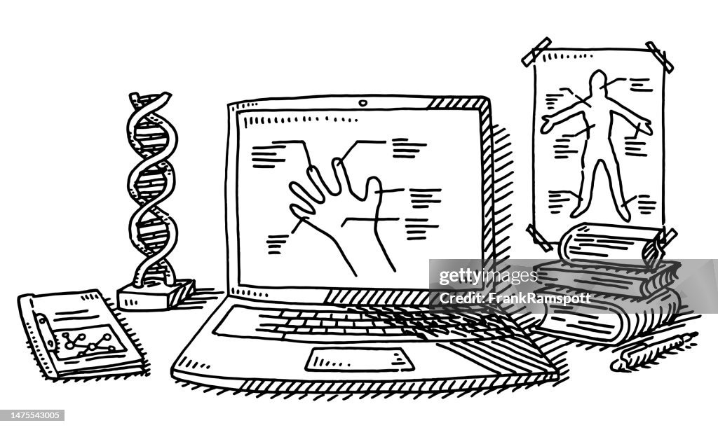 Medical Program Drawing Human Medicine Education Concept Drawing High-Res Vector Graphic ...