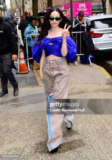 Dove Cameron is seen outside "ABC Studio" on March 23, 2023 in New York City.