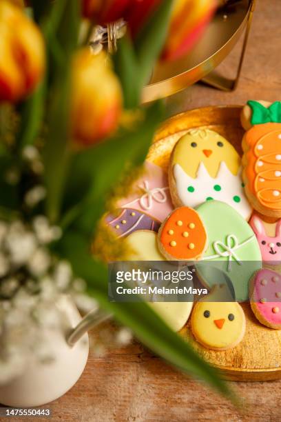 easter cookies for easter egg hunt and spring celebrations - 復活主日 個照片及圖片檔